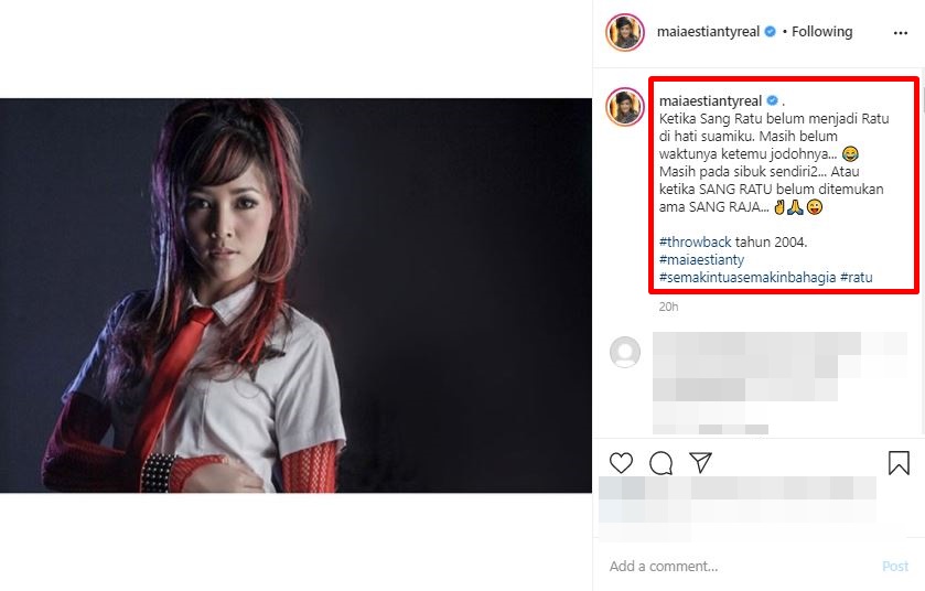 Unggah potret 16 tahun lalu, caption Maia Estianty curi perhatian