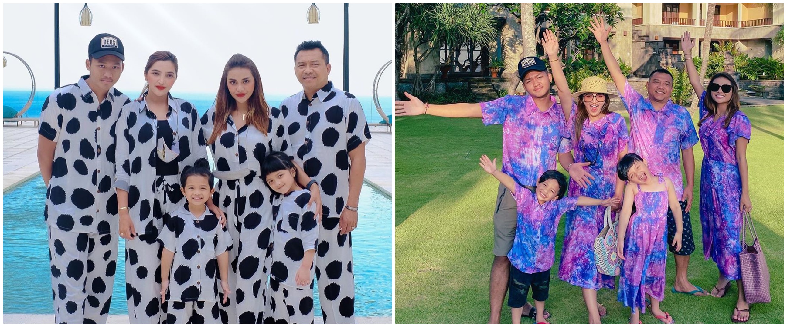 11 Potret keluarga Ashanty pakai baju kembar, banjir pujian