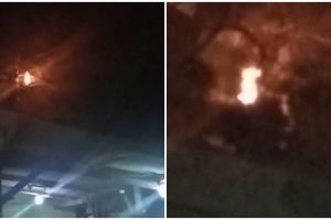 Viral api terbang di atas genteng, bikin merinding warganet