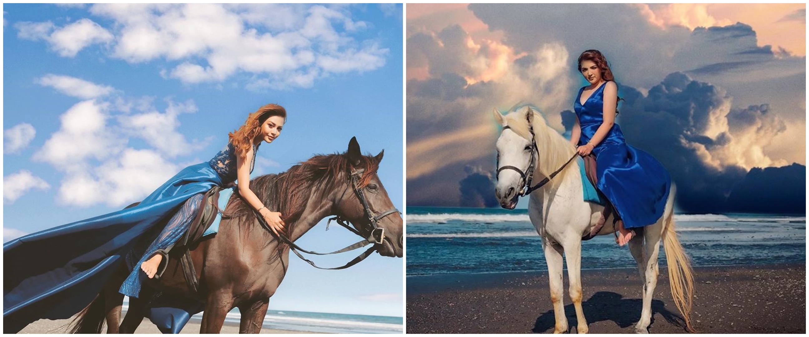 10 Gaya pemotretan Ashanty dan Aurel naik kuda, bak lukisan