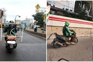 20 Potret lucu driver ojek online bawa barang orderan absurd