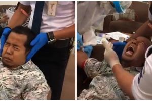 Takut disuntik, tingkah bapak-bapak ini bikin ketawa nggak tega