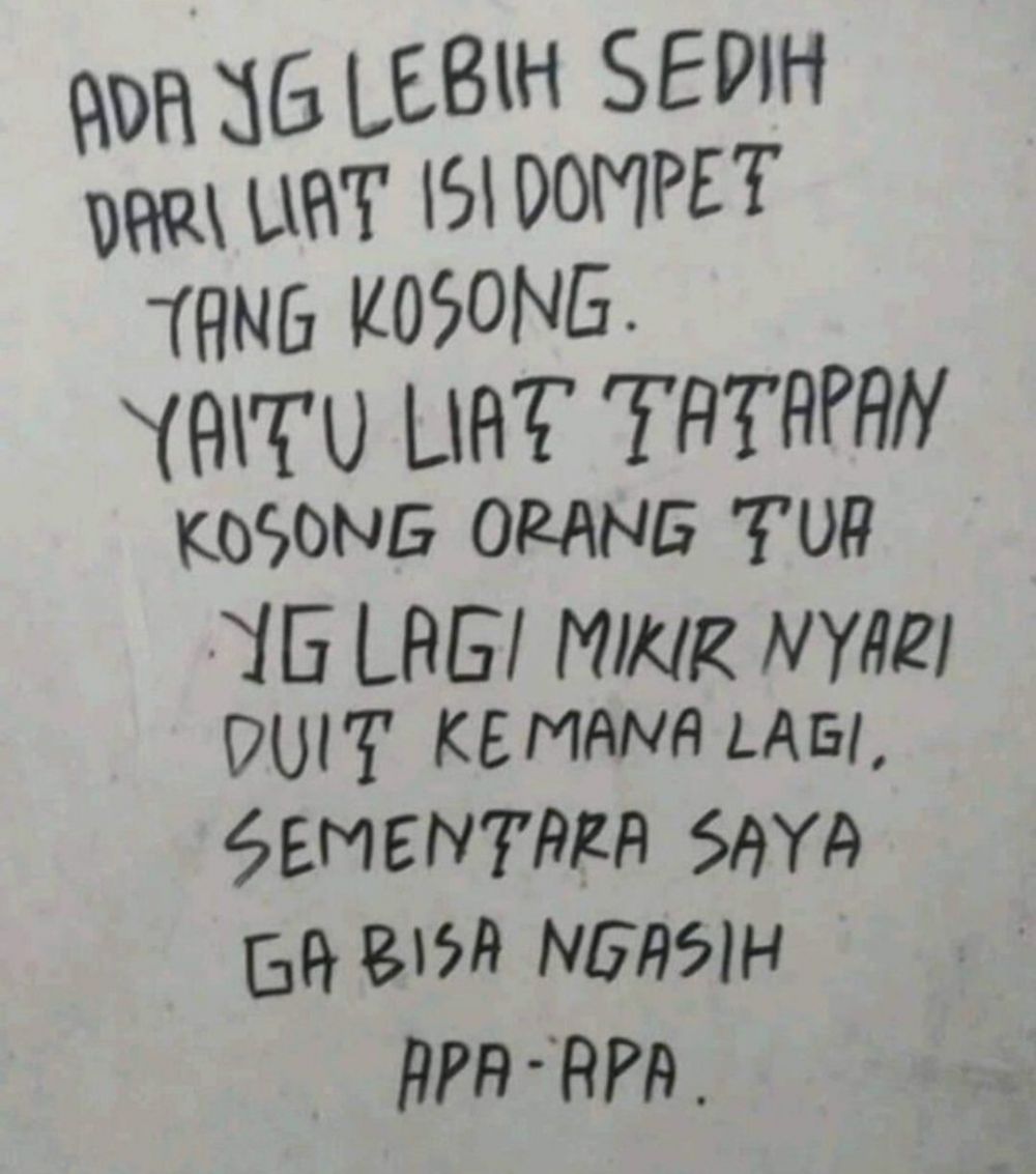 10 Tulisan di tembok tentang orang tua ini pesannya ngena banget