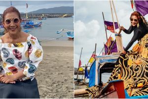 9 Momen pemotretan Susi Pudjiastuti di pantai, gayanya bak model