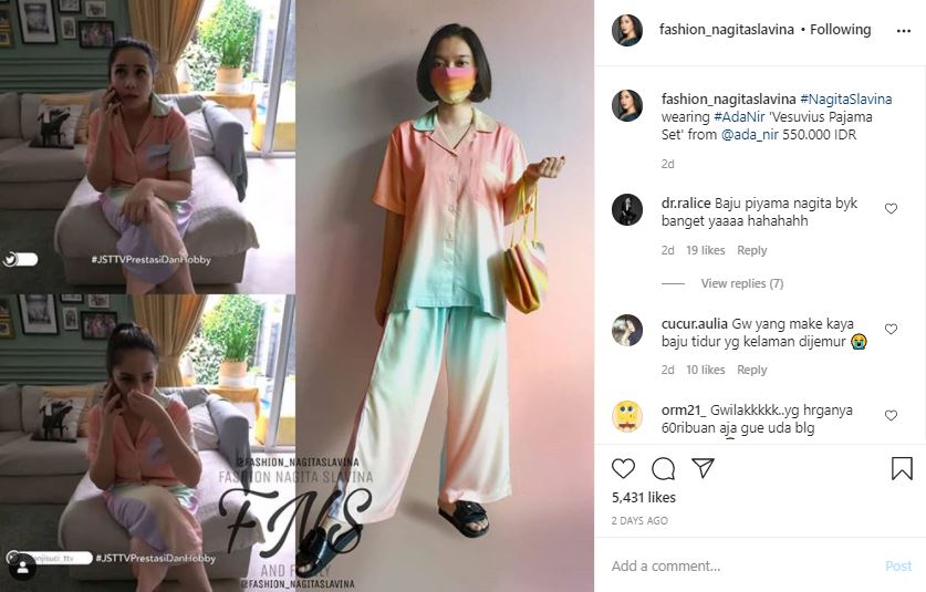 Tampak sederhana, harga baju tidur Nagita Slavina ini bikin kaget