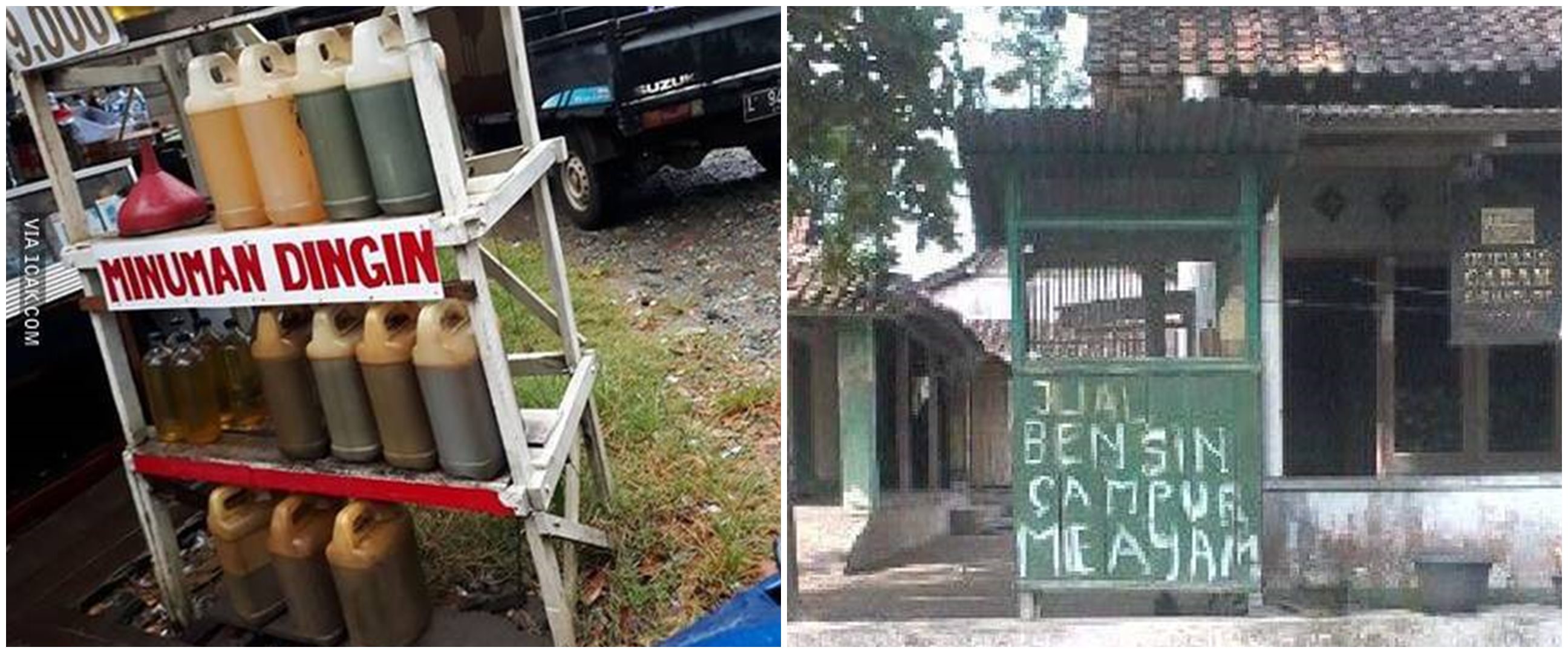 15 Tulisan lucu penjual bensin eceran ini bikin gagal paham