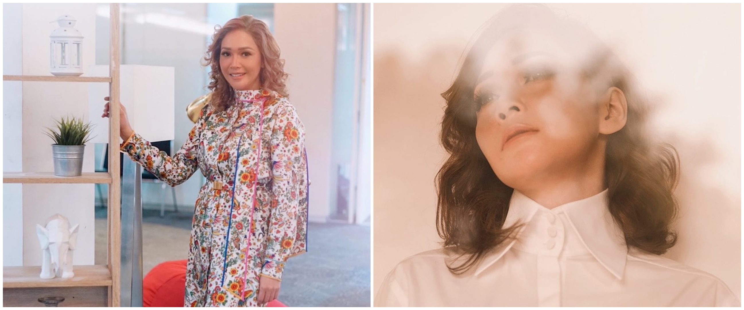 10 Potret terbaru Maia Estianty dengan rambut ikal, bak madam Eropa