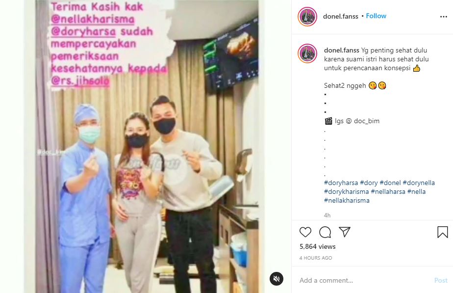 Momen Nella Kharisma & Dory Harsa periksa kesehatan, jadi sorotan