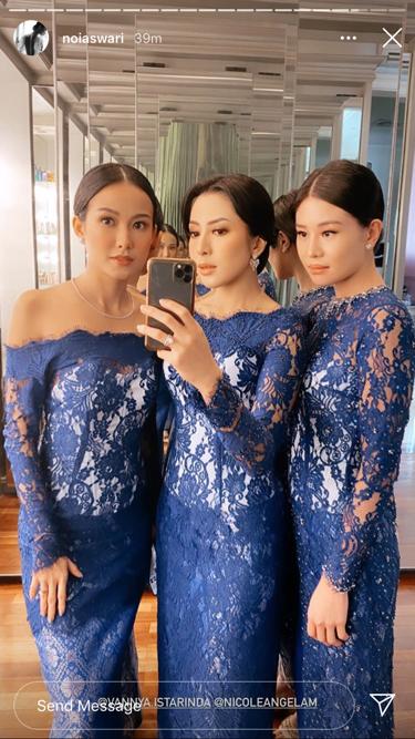 7 Potret bridesmaid pernikahan Nikita Willy, penampilannya anggun