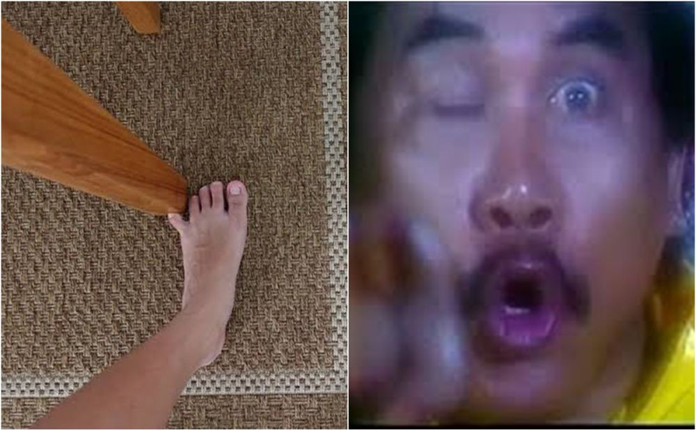 10 Meme lucu ketika jari kaki kena meja, bikin cekikikan ngilu