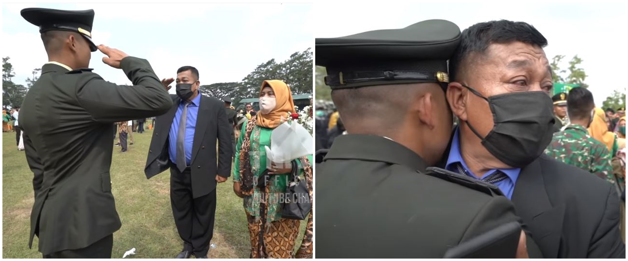 Kisah haru ayah berpangkat Serda beri hormat anaknya yang jadi Perwira