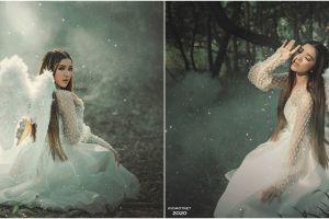 8 Gaya pemotretan Tiara Andini pakai sayap, bak bidadari