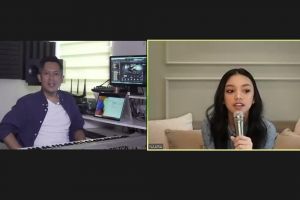 Momen seru belajar nyanyi virtual bareng Naura di Kelas Kreatif HP