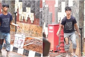 Kisah viral penyandang disabilitas bekerja sebagai tukang bangunan