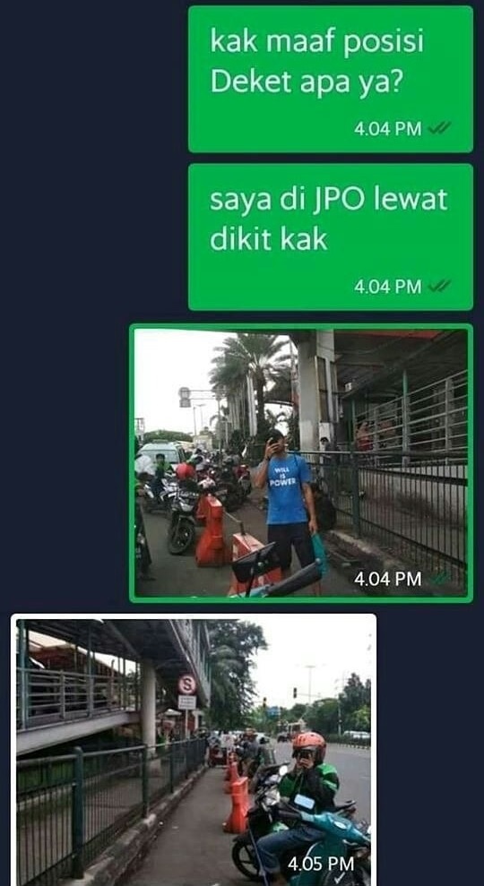 10 Chat driver ojek online dan penumpang pakai gambar ini kocak