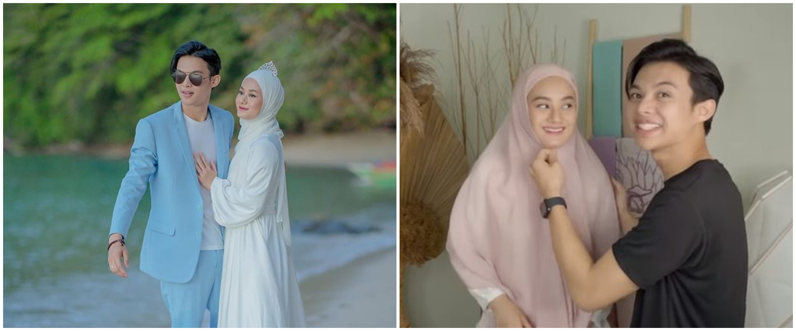 10 Momen manis Rey Mbayang kreasikan hijab Dinda Hauw dalam 7 model