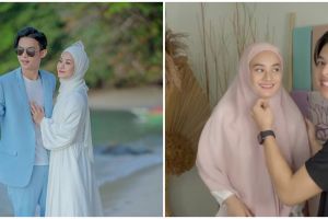 10 Momen manis Rey Mbayang kreasikan hijab Dinda Hauw dalam 7 model
