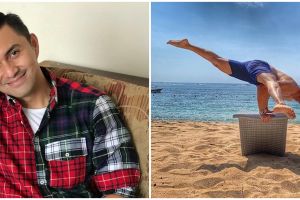 10 Potret Anjasmara saat yoga, badan atletis di usia 45 tahun 