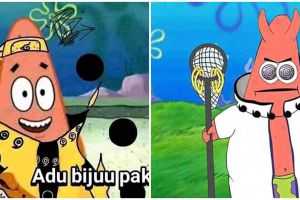 10 Editan gambar Patrick jadi karakter di anime Naruto, kocak