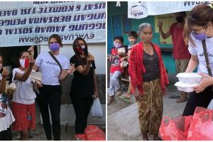10 Potret Tamara Bleszynski lakukan aksi sosial, bagi nasi bungkus