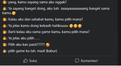 10 Status Facebook nggak jadi gombal ala gamers, gagal romantis