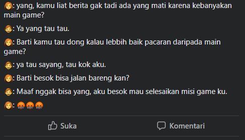 10 Status Facebook nggak jadi gombal ala gamers, gagal romantis
