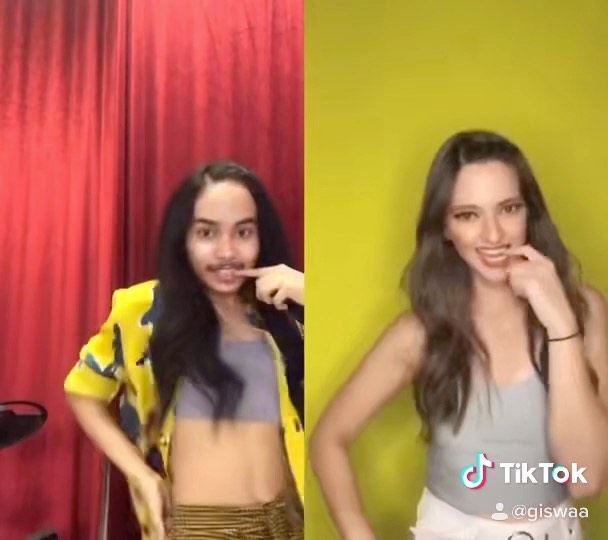7 Potret lucu Giswaldani seleb Tik Tok tiru penampilan artis Indonesia