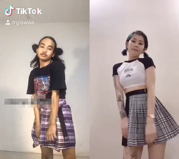7 Potret lucu Giswaldani seleb Tik Tok tiru penampilan artis Indonesia