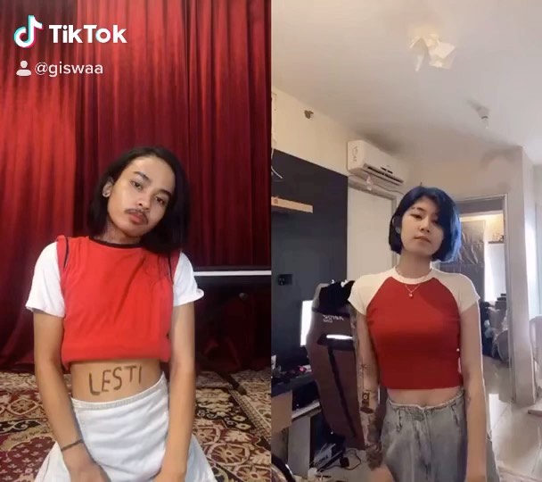7 Potret lucu Giswaldani seleb Tik Tok tiru penampilan artis Indonesia