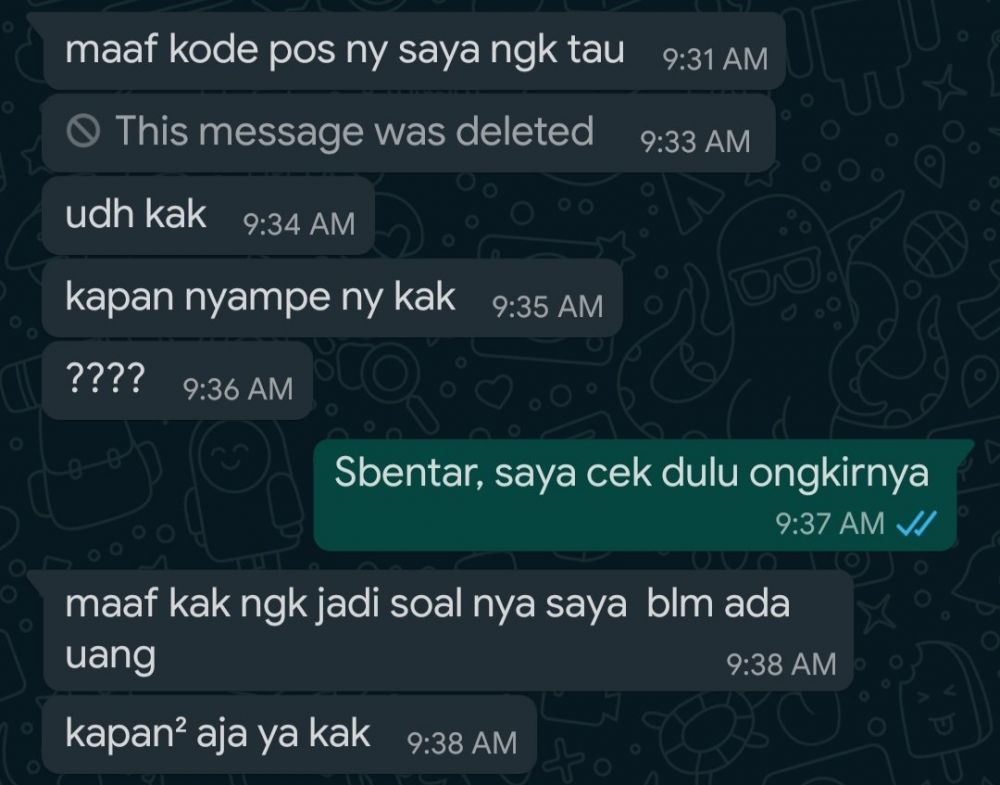 10 Balasan chat dari customer online shop ini bikin nyengir kecut
