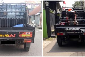 10 Tulisan di belakang mobil bak terbuka ini bikin senyum di jalan