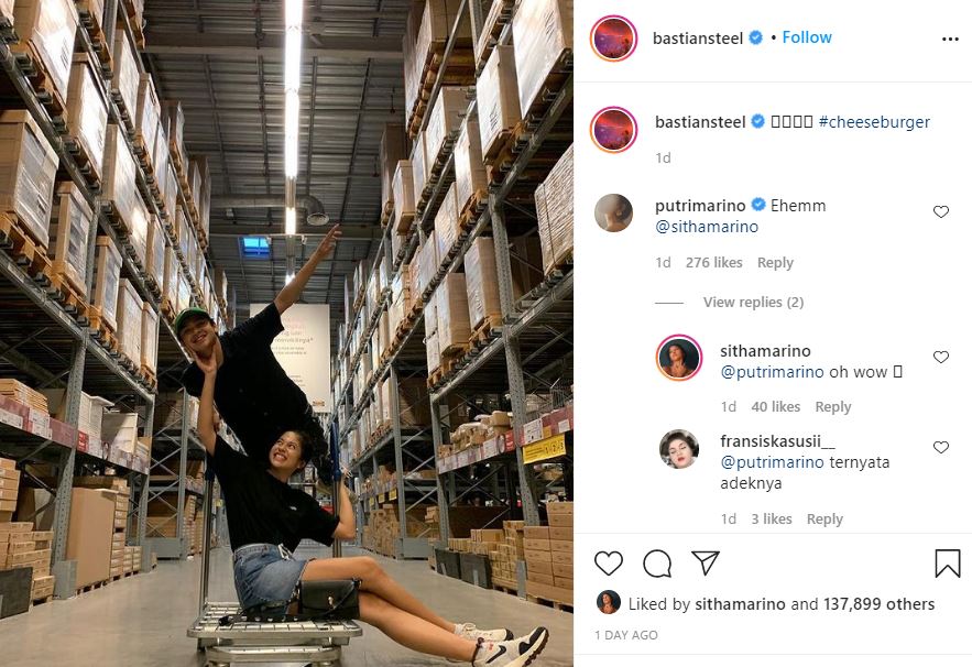 Bastian Steel unggah foto bareng Sitha, ini komentar Putri Marino