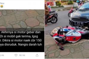 Emosi hingga tabrak pemotor, pengendara mobil harus ganti Rp 600 juta