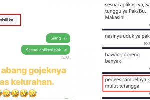 10 Chat order makanan lewat ojek online ini bikin senyum geli