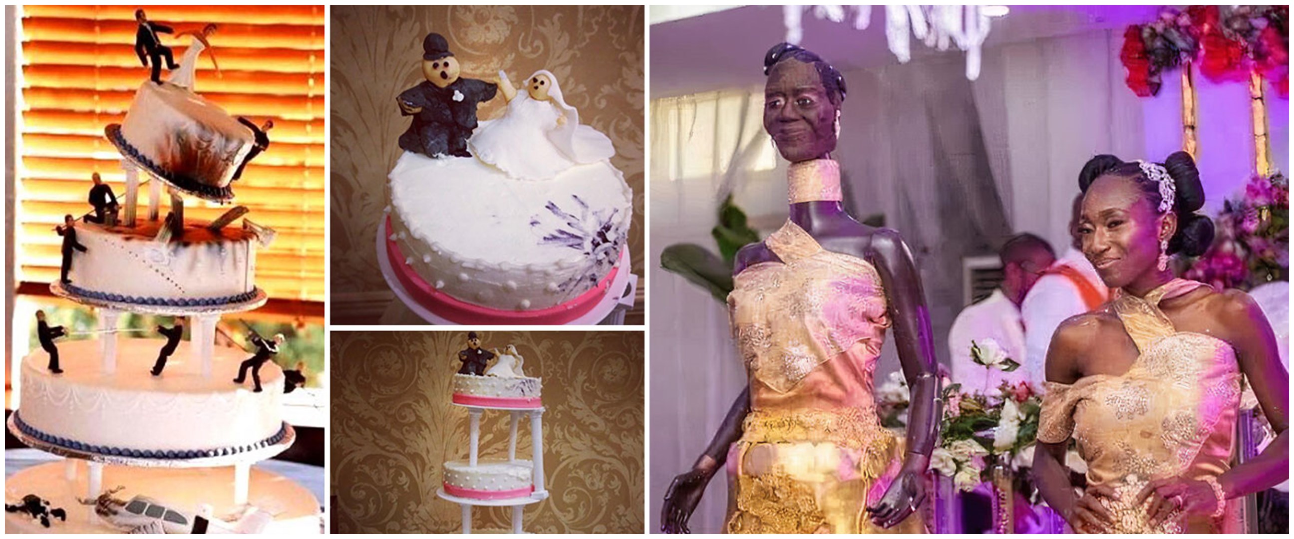 10 Potret wedding cake gagal ini bikin pengantin cemberut seharian