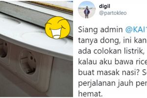 Viral aksi kocak cowok izin masak pakai rice cooker di kereta