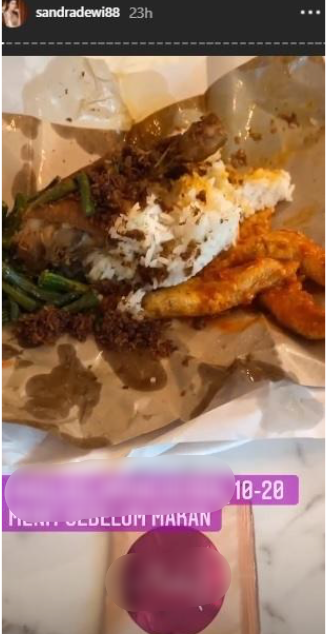 Unggah foto makanan, menu sarapan Sandra Dewi jadi sorotan