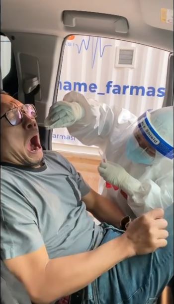 Arie Untung jalani tes swab, ekspresi kocaknya bikin ngakak