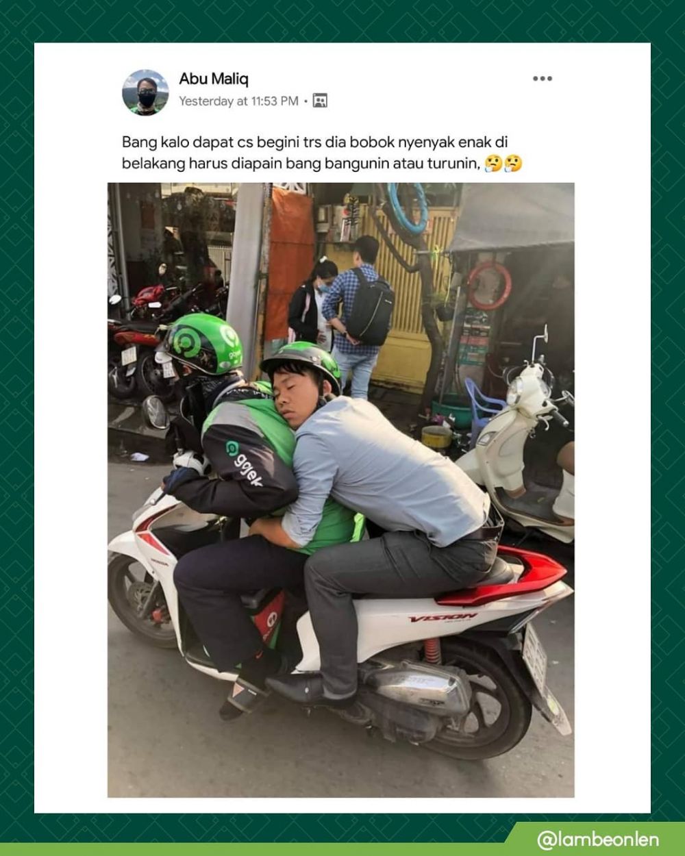 11 Posisi duduk penumpang ojek online ini bikin senyum di jalan