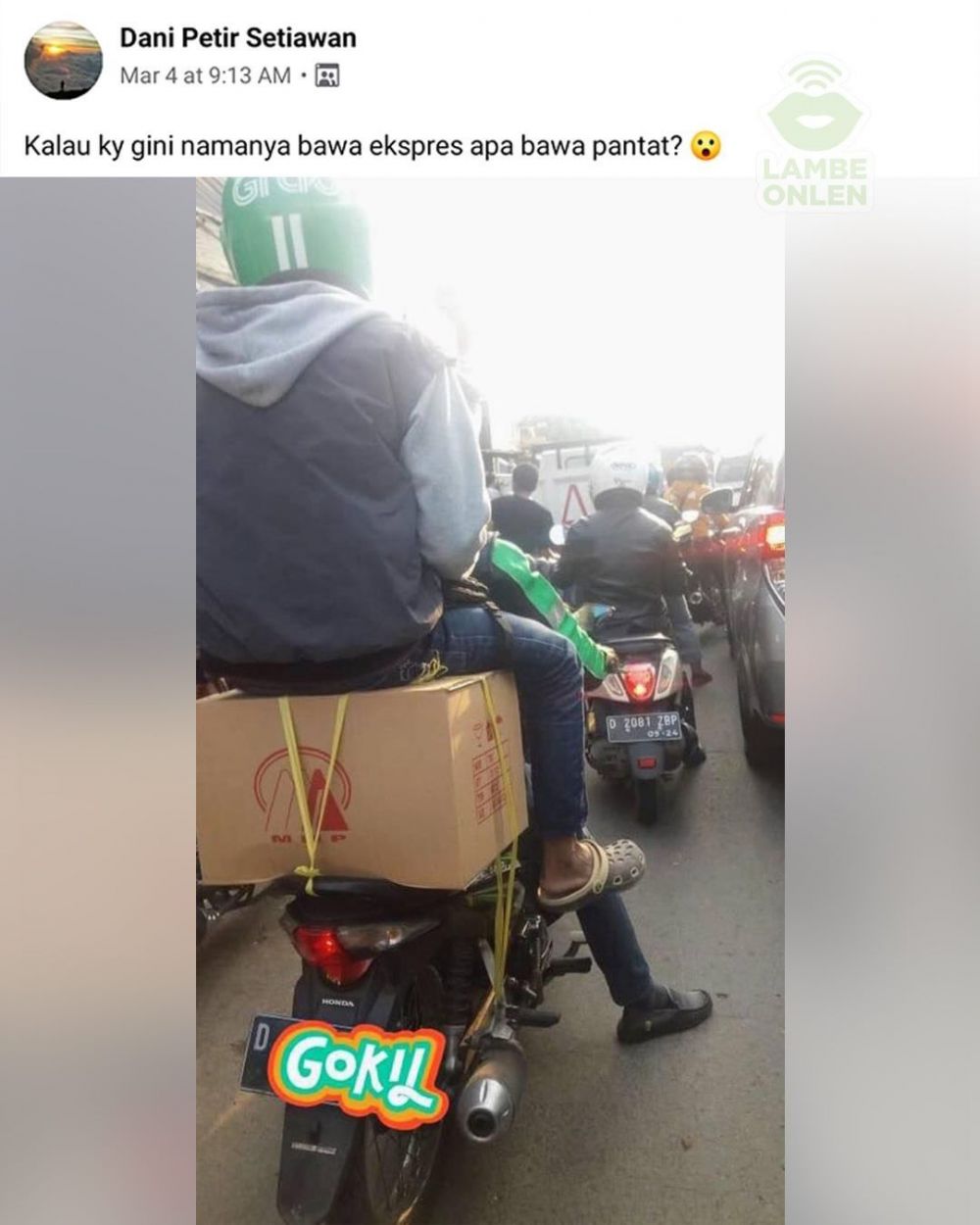 11 Posisi duduk penumpang ojek online ini bikin senyum di jalan