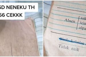 Viral pria tunjukkan rapor SD milik neneknya, endingnya bikin ngakak