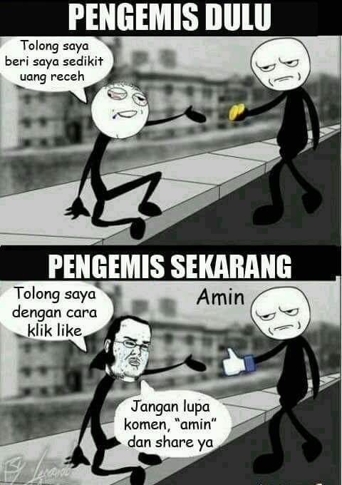 10 Meme orang 'ngemis' like ini bikin netizen tepuk jidat