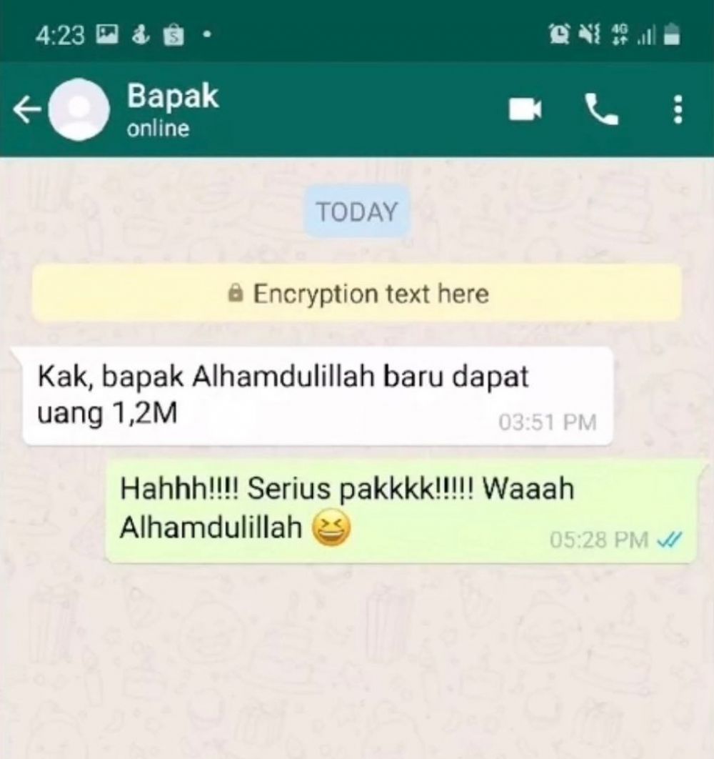 6 Chat lucu bapak ke anak soal duit 1,2 M ini endingnya bikin kesel
