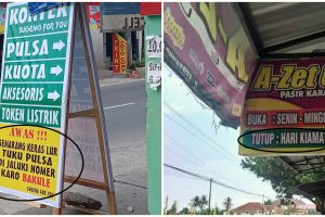10 Tulisan lucu di spanduk warung pulsa ini kocak abis