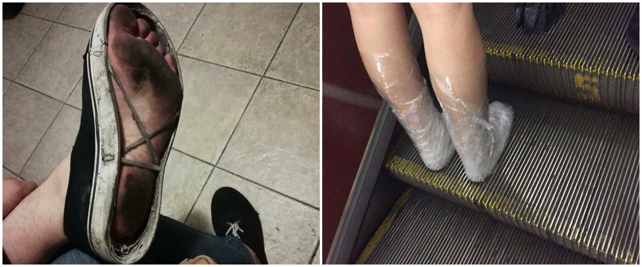 10 Momen apes orang saat pakai sepatu, ada yang sampai jebol