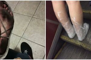 10 Momen apes orang saat pakai sepatu, ada yang sampai jebol