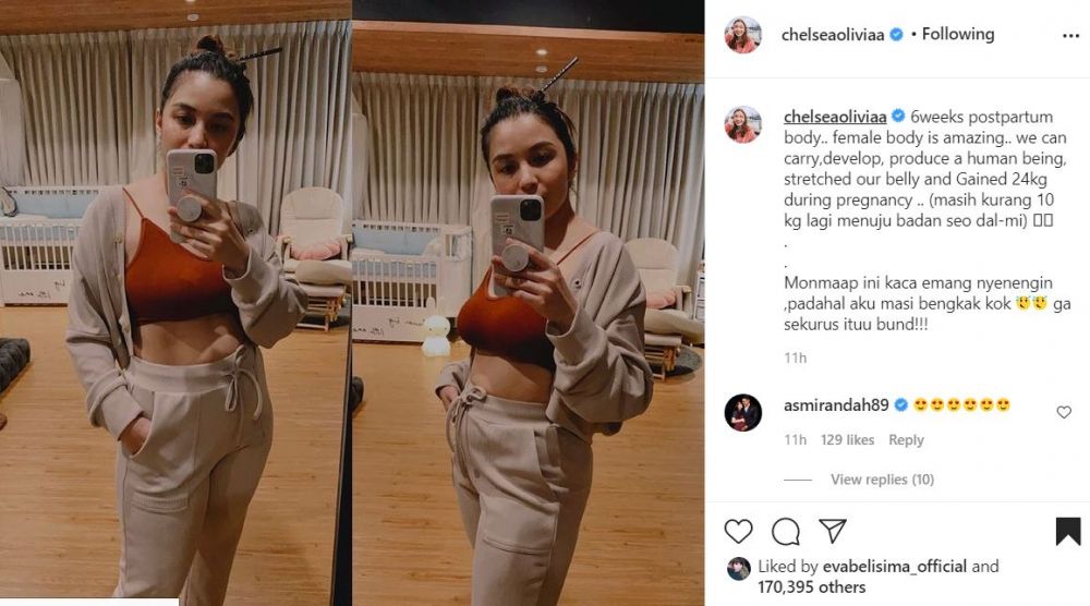 Usai 6 minggu melahirkan, potret Chelsea Olivia ini bikin salah fokus