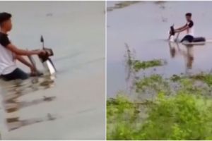 Viral motor tua terjang banjir ini bikin warganet bertanya-tanya