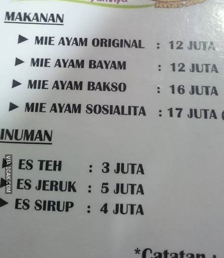 15 Harga dagangan ini mahalnya bikin sobat miskin senyum getir