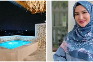 8 Potret kolam renang rooftop Natalie Sarah, berasa di Santorini